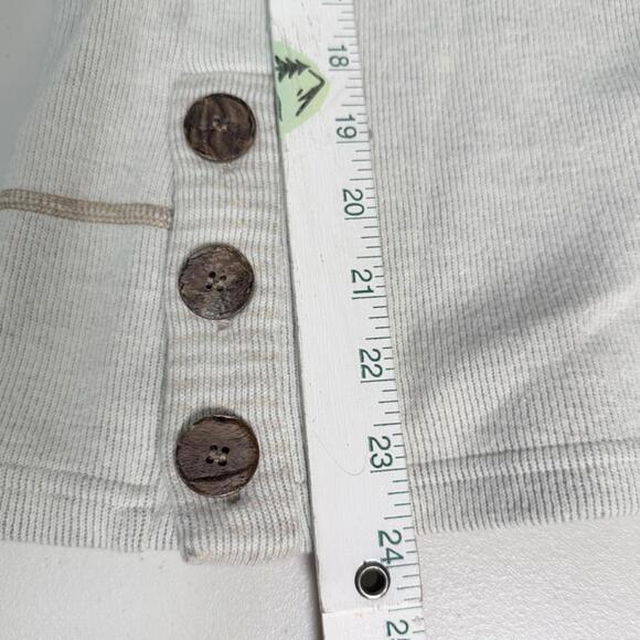 prAna Sweater Women's M Lucia Wool Blend Ivory Pullover Stripe Drawstring Logo - Picture 4 of 10